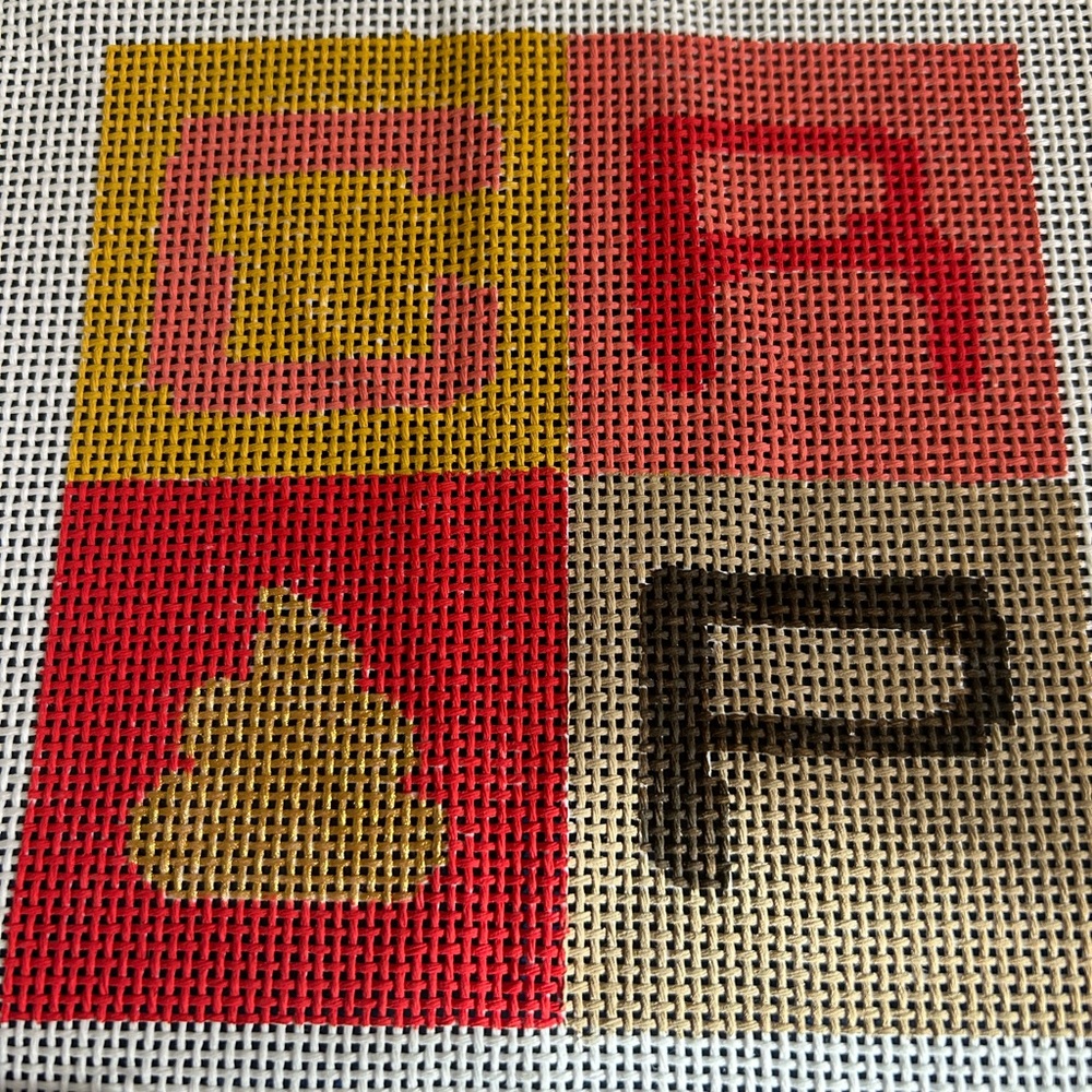 CRAP needlepoint canvas with threads
